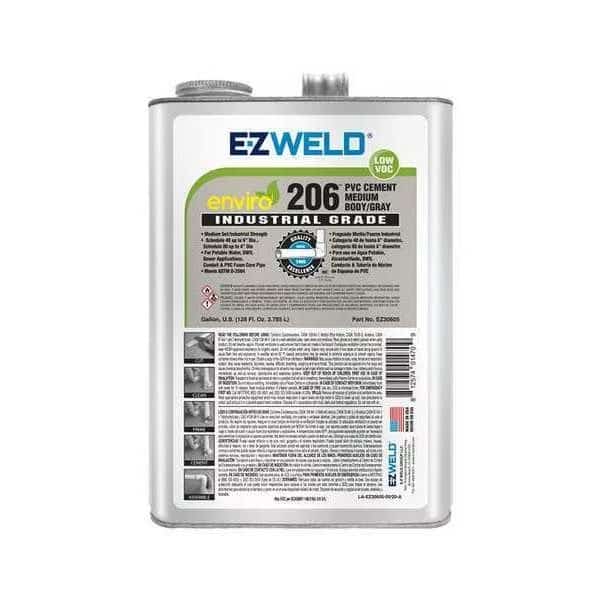 Pipe Cement, 1 gal, Gray, EZ WELD, Mfr# EZ30605N