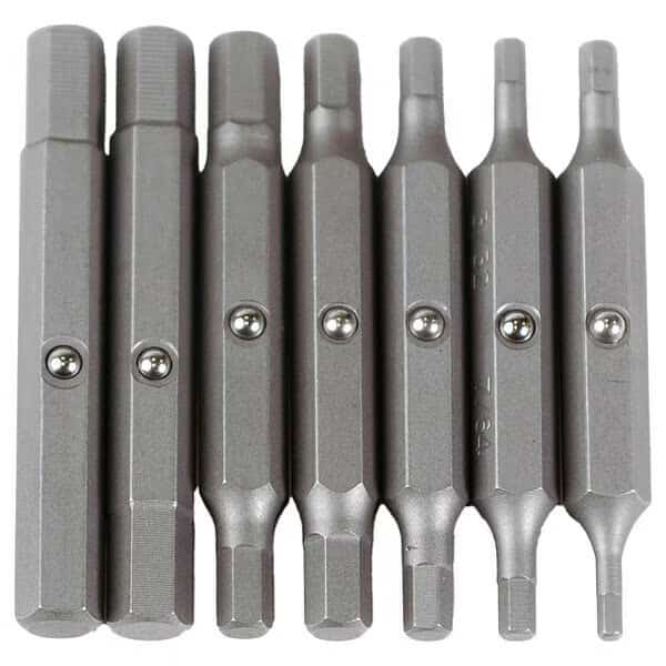 7 Piece Hex Driver Bit Set, 1/4 in Hex Shank Size