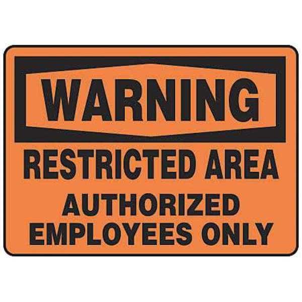 Warning Sign, 7X10", BK/ORN, AL, ENG, Text, Header: warning
