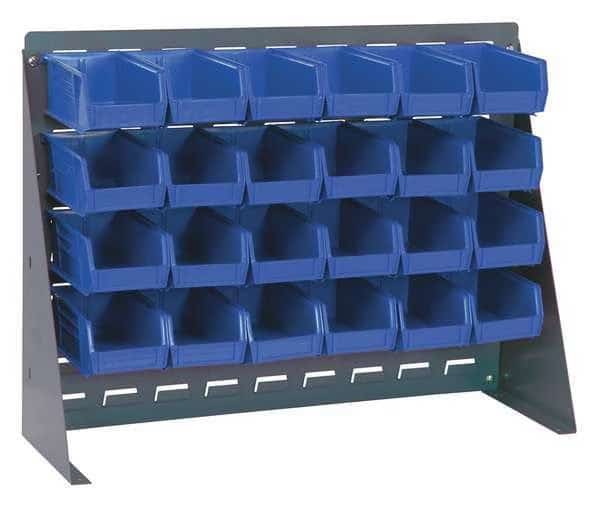 Steel Louvered Bench Rack, 1/4 in D x 21 in H x 27 in W, Gray