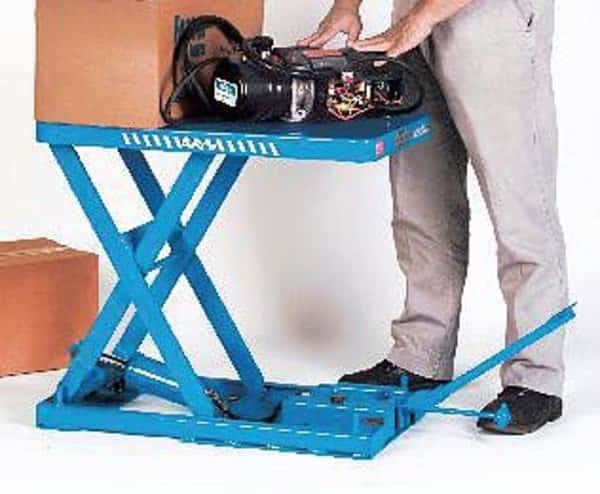 Scissor Lift Table, 550 lb. Cap, 110V, 19-1/2"W, 32"L