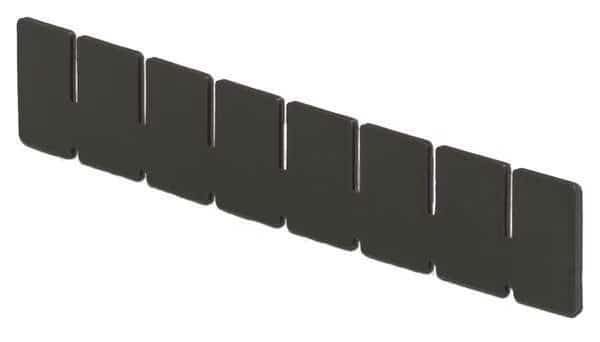 Plastic Divider, Black, 9 5/8 in L, 2 in H