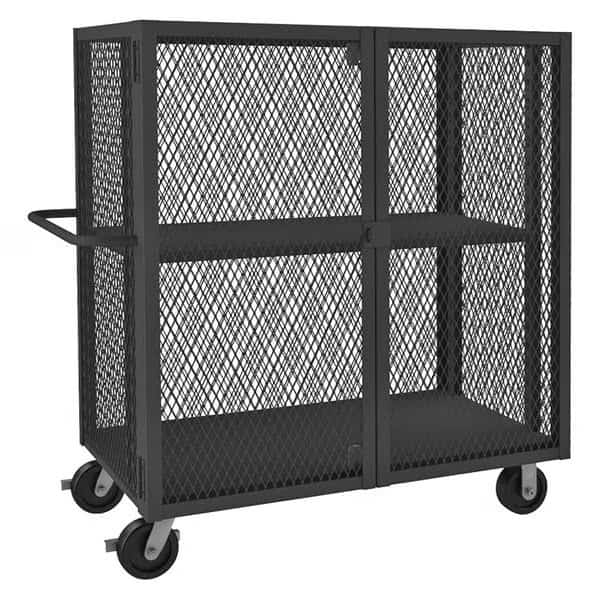Welded Mesh Security Cart with Adjustable Shelves 2,000 lb Capacity, 26 in W x 54 1/2 in L x, EnjoyTool Select, Mfr#: HTL-2448-DD-1AS-95