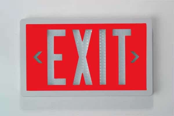 Self-Luminous Exit Sign, 20 yr., 2 Face, SLX60-D-R-20-WH-U, Isolite, Mfr#: SLX60-D-R-20-WH-U