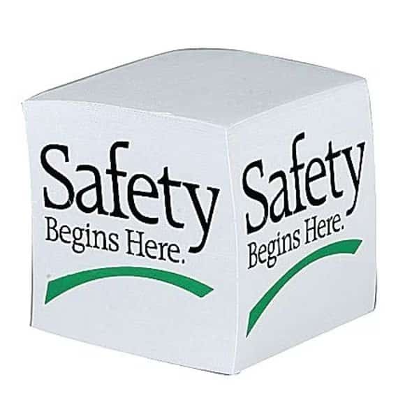 Slogan Memo Cube, Safety Begins Here