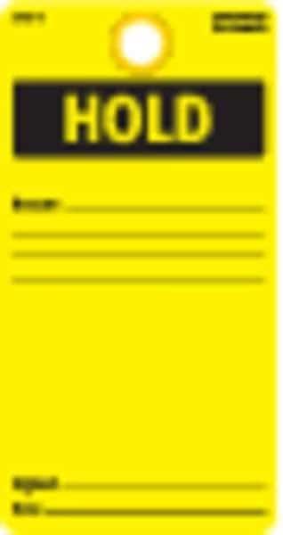 Tag, Inspection, Cardstock, 5 3/4 in H x 3 in W, Yellow, Rectangle, 25 PK