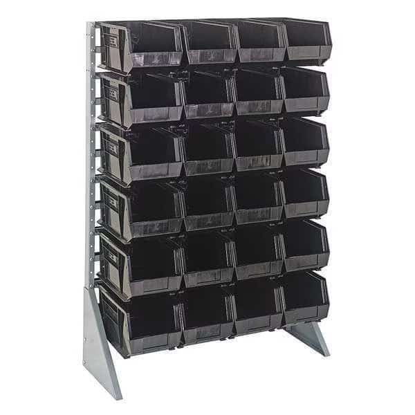 BinRailFlrRck,15inx54inx36in,LdCp: 50 lb, Mfr#: QRU-12S-240-24BK, QUANTUM STORAGE SYSTEMS