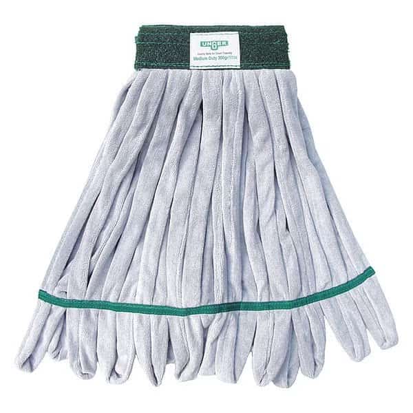 6 in Tube Wet Mop, 16 oz Dry Wt, Quick Change Connection, Cut-End, Green, Microfiber, ST300