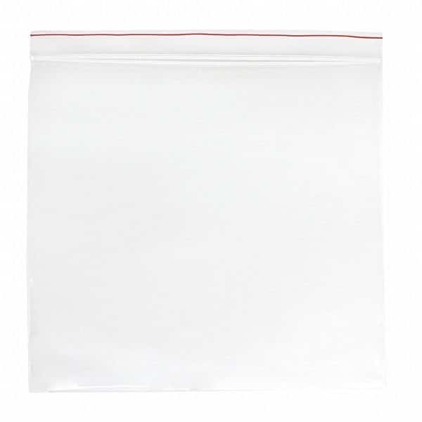 Reclosable Bag, Zip Seal, 5 in L, 3 in W, 2 mil Thick, Low Density Polyethylene (LDPE), Clear