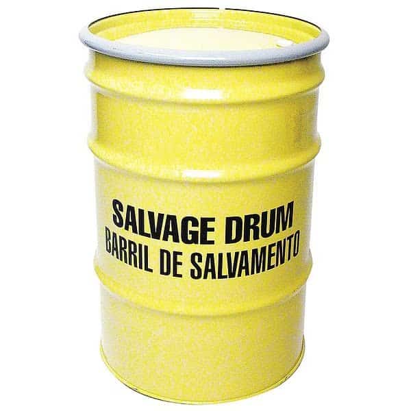 Salvage Drum,Open Head,30 gal.,Yellow, Mfr#: 3780EY, EnjoyTool select