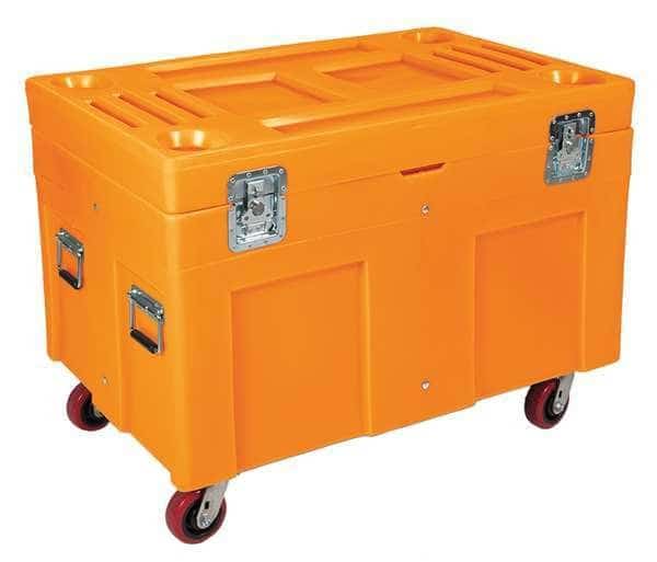 Storage Cart, Orange, 45 in W x 30 in D x 34 in H