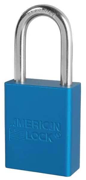 Lockout Padlock, KA, Blue, 1-7/8"H, PK3