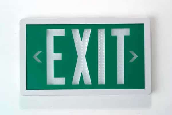 Self-Luminous Exit Sign, 20 yr., 1 Face, SLX60-S-G-20-WH-U