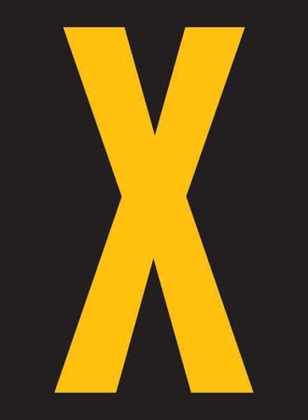 Reflective Letter Label, X, 2-1/2in H, PK25