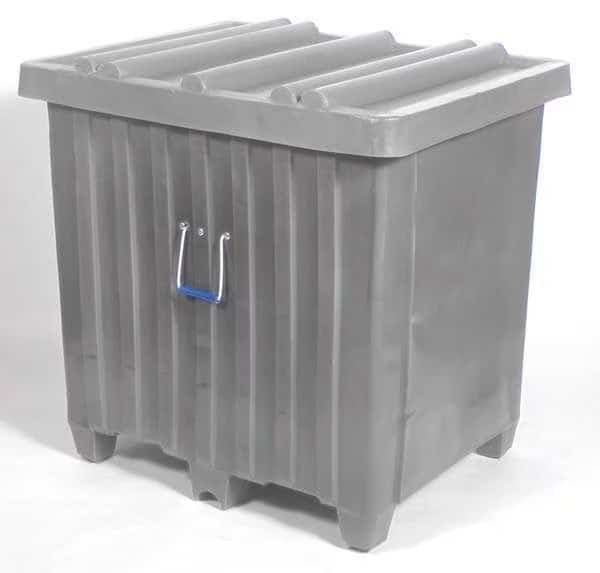 Gray Ribbed Wall Container, Plastic, 42 in L, 34 in W, 42 in H, 23 cu ft Volume Capacity, MYTON INDUSTRIES, Mfr# MTH-3GRAY