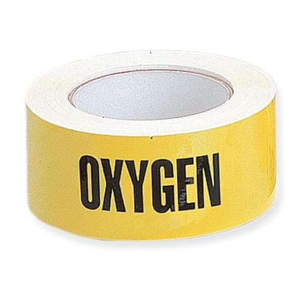 Pipe Marker, Oxygen, Yellow, 2X90FT OXYGEN