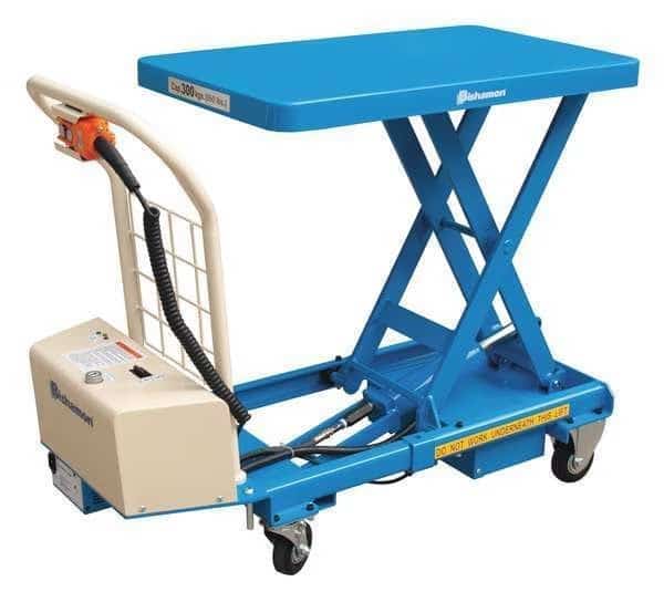 Mobile Scissor Lift Table, 660 lb. Cap, 24VDC
