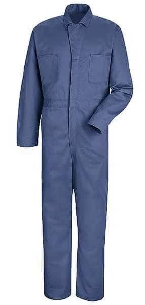 CC14 Coverall, Cotton, 8.5 oz Fabric Weight, 33 1/2 in Inseam, Blue, 44 Long