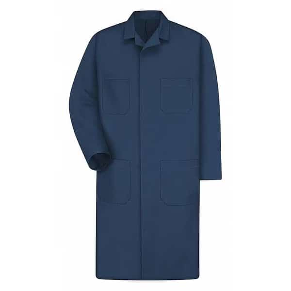 Unisex Shop Coat, Cotton/Polyester, Snaps, Navy, 3XL