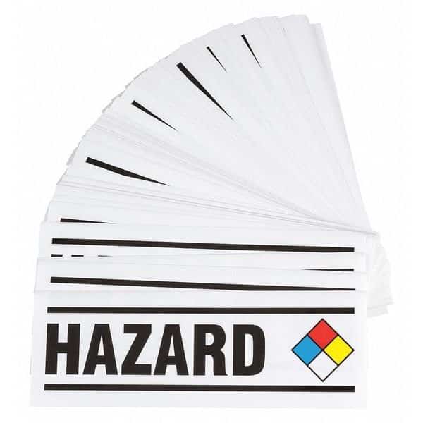 Vinyl Label, Hazard Warning, Paper, 10 in W, 3 1/2 in H