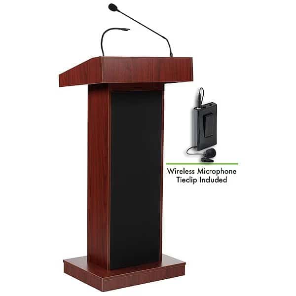 Orator Lectern with Wireless Tie Clip Mi, Mfr#: 800X-MY/LWM-6, OKLAHOMA SOUND