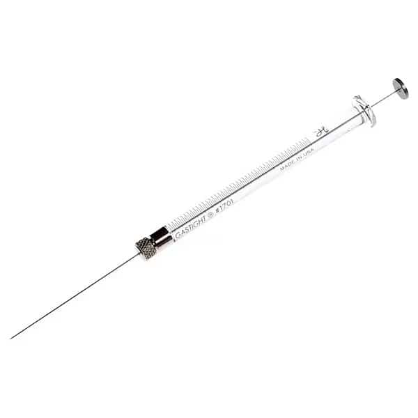 Chromatography Syringe, Borosilicate Glass, PTFE, Stainless Steel, 10 ul, Sterile, Removable