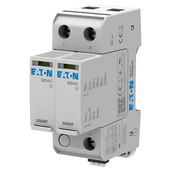 Surge Protection Device, 2 Phase, 600V, 2 Poles, 1500V (L-L, L-G, N-G), Eaton, Mfr#: AGDN60020R