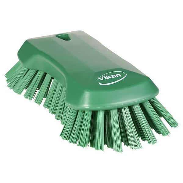 Scrub Brush, Stiff, Green, 9 1/8 in L Overall, VIKAN, Mfr# 38942