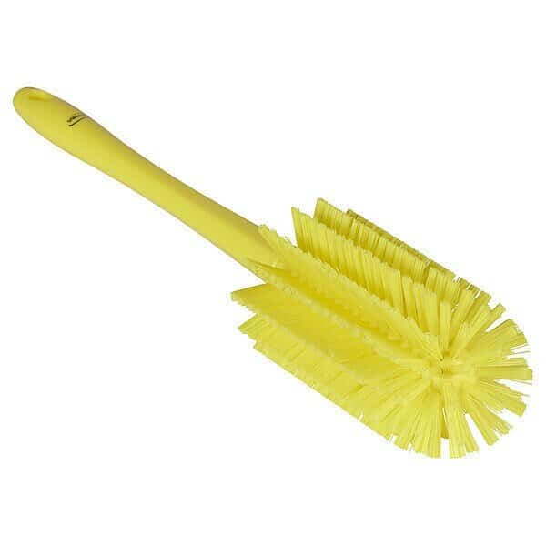 Bottle Brush, Medium, 10 1/4 in L Handle, 6 1/2 in L Brush, Yellow, Polypropylene