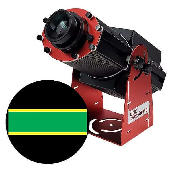 Fixed Image Projector, Green Path with Yellow Border, 9 in W, 34 in H, Wall/Ceiling