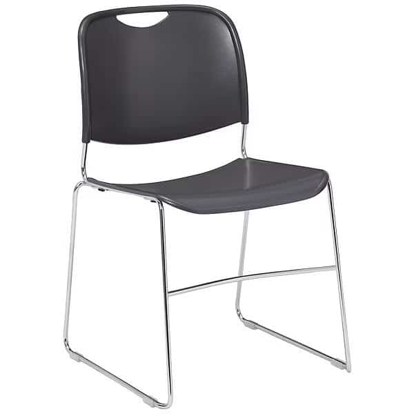 Stacking Chair,Polypropylene,Gray,PK4, Mfr#: 8502, NATIONAL PUBLIC SEATING