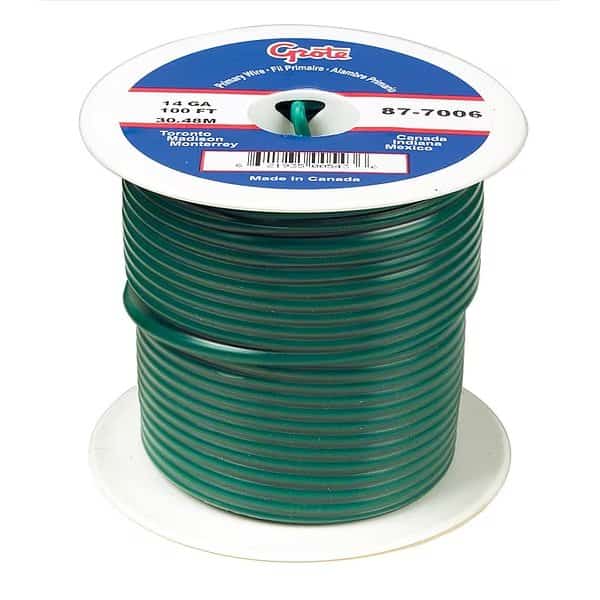 Primary Wire,22 AWG,1 Cond,100 ft,Green, Mfr#: 81124, BATTERY DOCTOR