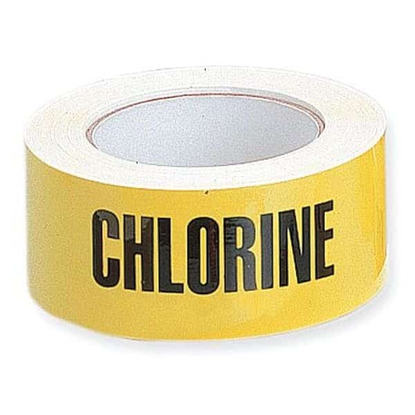Pipe Marker, Chlorine, Yellow, 2X90FT CHORINE