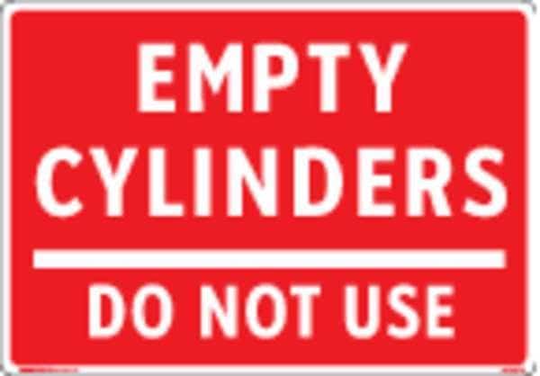 Gas Cylinder Sign Label, 10 In. W, 7 In. H