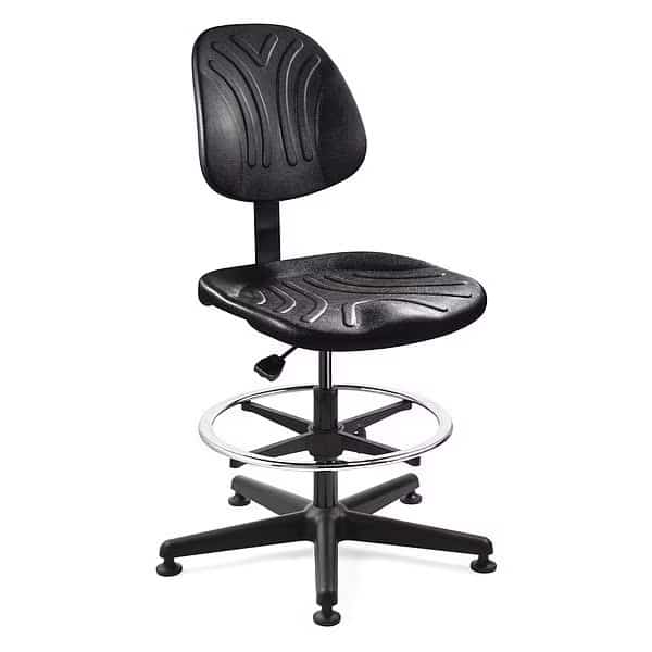 Polyurethane Task Chair, 21" to 31", No Arms, Black