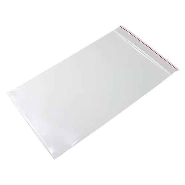 Reclosable Bag, Zip Seal, 9 in L, 6 in W, 4 mil Thick, Low Density Polyethylene (LDPE), Clear