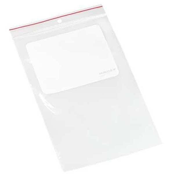 Reclosable Bag, Zip Seal, 9 in L, 6 in W, 4 mil Thick, Low Density Polyethylene (LDPE), Clear