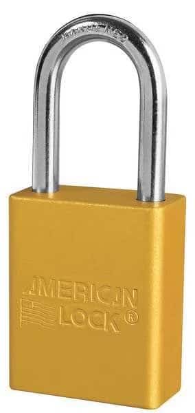 Lockout Padlock, KA, Yellow, 1-7/8"H, PK3