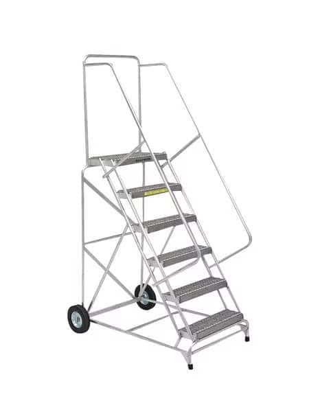 103 in H Aluminum Wheelbarrow Ladder, 7 Steps, 300 lb Load Capacity