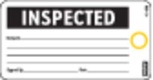 Tag, Inspection, Cardstock, 5 3/4 in H x 3 in W, White, Rectangle, 25 PK