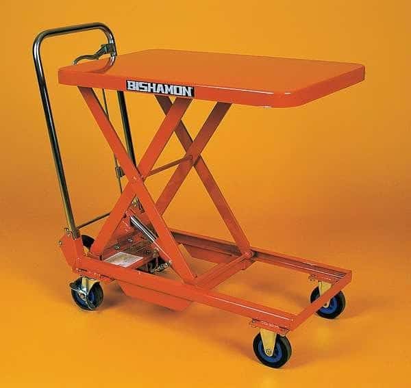 Mobile Scissor Lift Table, Foot Control, 660 lb. Cap