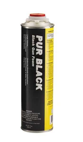 Spray Foam Sealant Kit, Gun Application Method 32 oz, Aerosol Can, Black, 7 percent Expansion Ratio