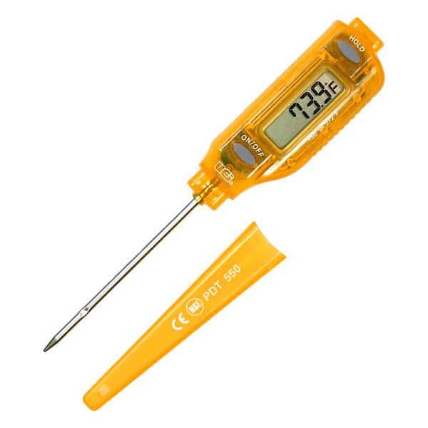 NIST Certified 3-1/4" Stem Digital Pocket Thermometer w/ Magnet, -58 Degrees to 572 Degrees F