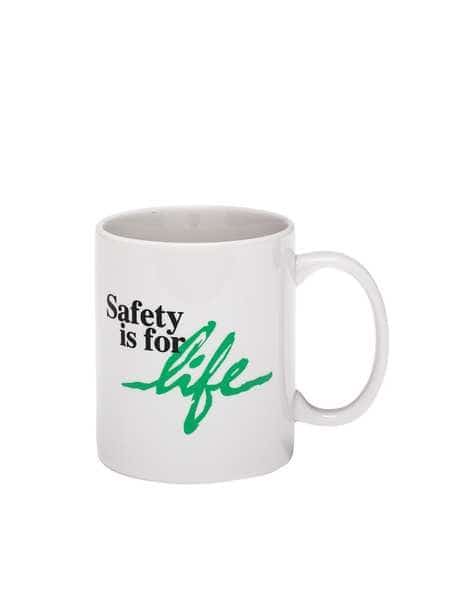 Coffee Mug, Safety For Life, White, 11oz