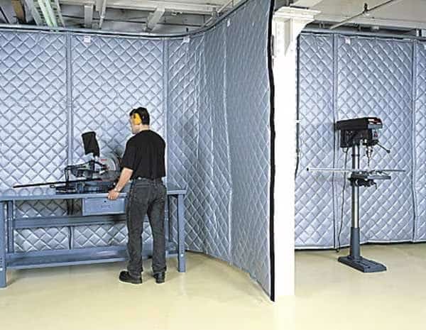 Acoustic Partition, 0.7 NRC, Fiberglass, 12 ft W, 12 ft L, 2 in Thick, Gray