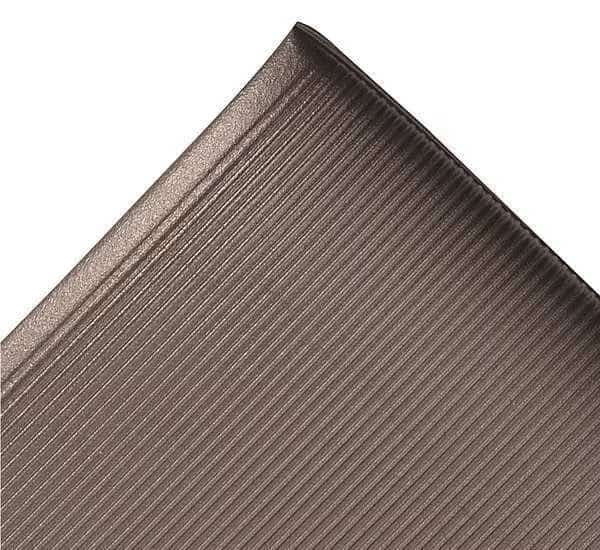 Antifatigue Mat, 6 ft. L x 3 ft. W, 1/2" Thickness, Closed Cell PVC Foam, Corrugated, Black