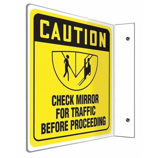L-Shape Projection Sign, 8 in H, 8 in W, Plastic, L-Shaped, English, PSP245, ACCUFORM, Mfr# PSP245