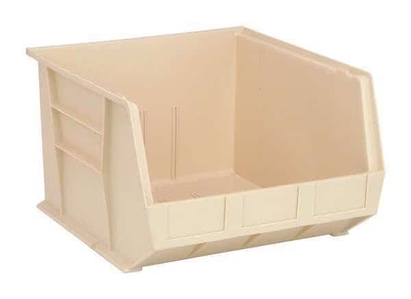 Hang & Stack Storage Bin, Polypropylene, Ivory, 11 in H, 16 1/2 in W, 18 in L