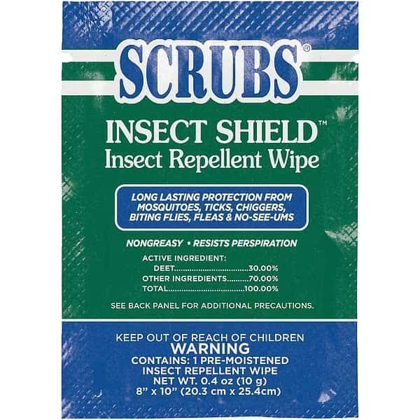Insect Repellent,Wipes,PK100, Mfr#: 91401, SCRUBS