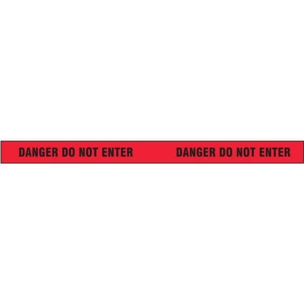 Barricade Tape, Danger Do Not Enter, Red, 2 in Wide x 180 ft Length, Vinyl, 4 mil